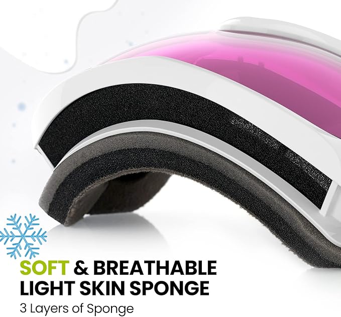 OutdoorMaster Kids Ski Goggles - Helmet Compatible Snow Goggles for Boys & Girls with 100% UV Protection