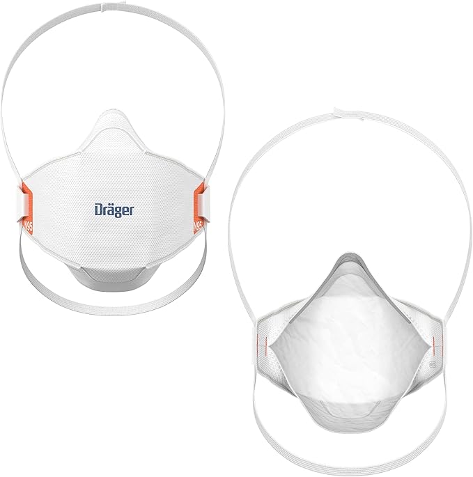 Dräger X-plore 1950 N95 respirator mask, size M/L | NIOSH-approved respirator mask for construction, DIY, home improvement