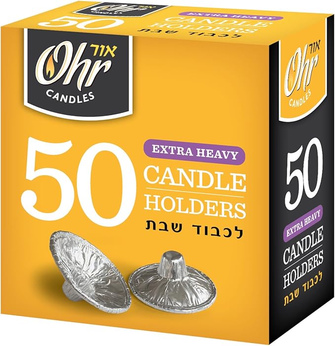 OHR Extra Heavy Disposable Aluminium Foil Candle Holder, Drip Cup Bobeches - 50 Pack