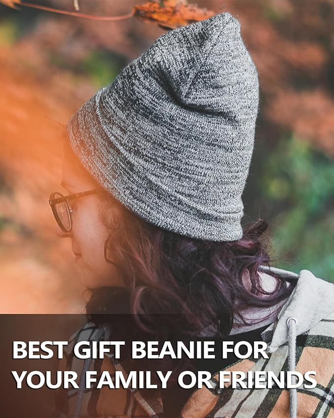 Zylioo Oversize Beanie Hats, XXL Big Size Ribbed Knit Cuffed Winter Hat for Cold Weather, Warm Skull Watch Cap