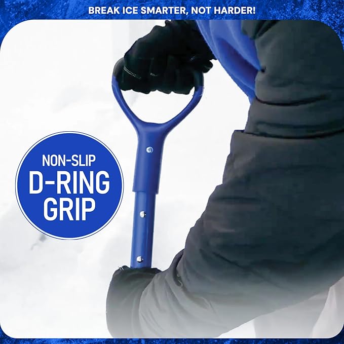 Snow Joe Ice Chopper with 7-Inch Carbon Steel Blade and Shock-Absorbing Handle, 3.2 Lbs - Portable and Lightweight Winter Scraper and Ice Remover for Driveway, Sidewalk, Garage, & Patio, SJEG700