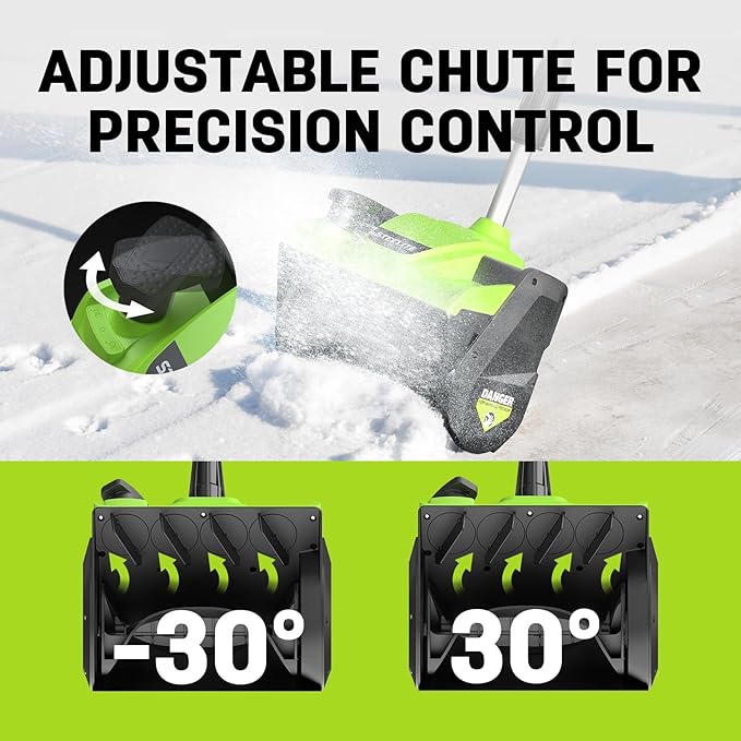 STEELITE Cordless Snow Shovel 12 Inch, 21V Battery Snow Shovel, 20-Feet Snow Throwing Distance, Plows 300lbs/Min Electric Snow Blower with Directional Plate, 4.0Ah Battery & Quick Charger Included