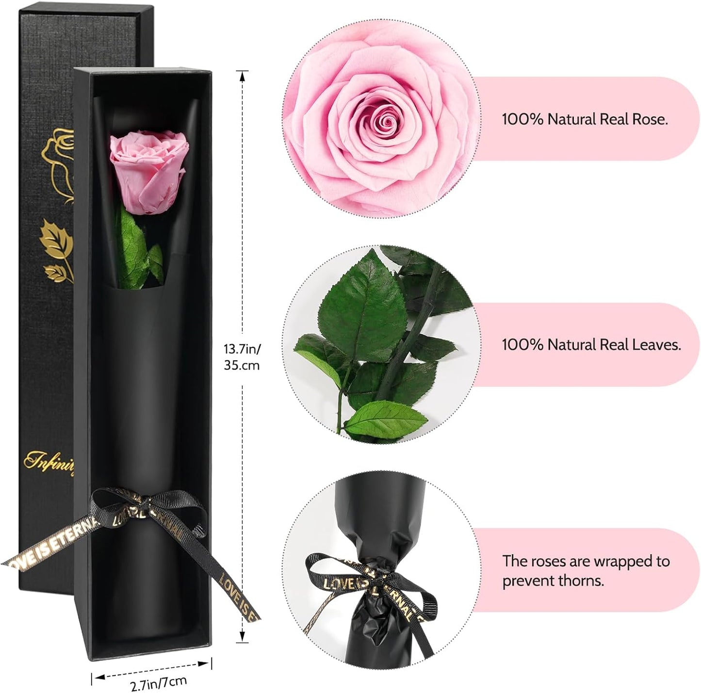 Yamonic Preserved Flowers Rose Gifts for Women Mom, Mothers Day Rose Flowers Gifts for Mom, Real Flower Birthday Mom Gifts for Grandma, Wife,Girlfriend, for Valentine's Day,Anniversary