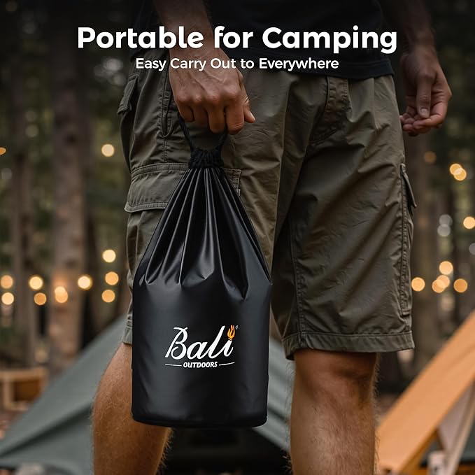 BALI OUTDOORS 6.5 inch Tabletop Fire Pit Round, Stainless Steel Table Top Firepit Small, Outdoor Smokeless Firepit Portable, Green