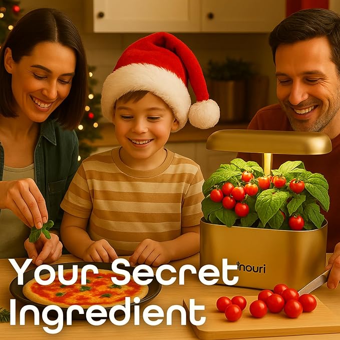 Nouri 5 Pod APP Smart Garden for Home Cooks with Heirloom Salad | Hydroponics Growing System Kit | LED Grow Lights | Indoor Gardening System | Herb Garden Planter Indoor Kit | Gifts for Women & Men