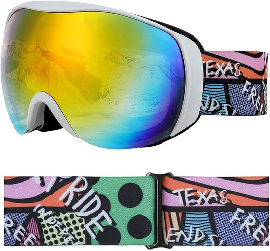 OTG Kids Ski Goggles Kids Snowboard Goggles for Boys Girls Toddler Youth Kid Snow Goggles Anti-Fog UV400 Protection