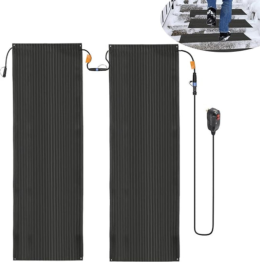 （2-Pack） 20"x60" Heated Walkway Mats for Snow Removal - Advanced Winter Winter Outdoor Heating Snow Carpet Mat Reliable Snow and Ice Melting System No Slip Safety Outdoor Heated Mats