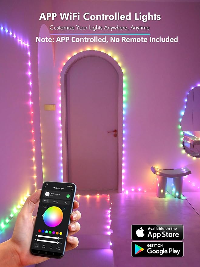 BrizLabs Smart Fairy Lights, 33ft 100 LED Color Changing Fairy Lights Work with Alexa/Google Home, WiFi Pink Valentine's Day Light Dimmable RGB Twinkle Starry Light for Christmas Tree Home Party Decor