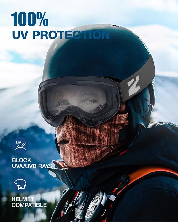 ZIONOR X Ski Goggles - OTG Snowboard Goggles Detachable Lens for Men Women Adult