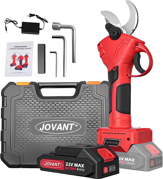 Electric Pruning Shears, 1.2"30mm Cordless Pruning Shears, 20V 2.0Ah Li-ion Battery Pruning Shears, Brushless Motor Electric Shears For Gardening, SK5 Blade Electric Pruners Cordless JOVANT