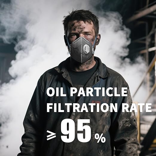 NIOSH-APPROVED P95 Face Masks 10 Pack, Carbon Layer For Odor Reduction, Features Exhalation Valve, Advanced Filter Media For Easy Breathing, Comfortable