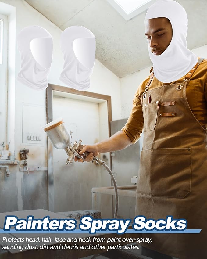 Cuffbow Painters Spray Sock Adult Painters Mask Unisex Head Sock Painting Dust Hood Snug Soft Stretch Head Covering