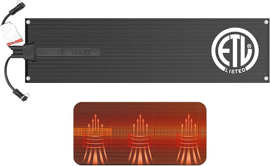 HEATIT Heated Snow Melting Mats, Heated Outdoor Rubber Mats for Stairs, Snow Melting and Ice Melting Mats for Sidewalks (10" X 38")