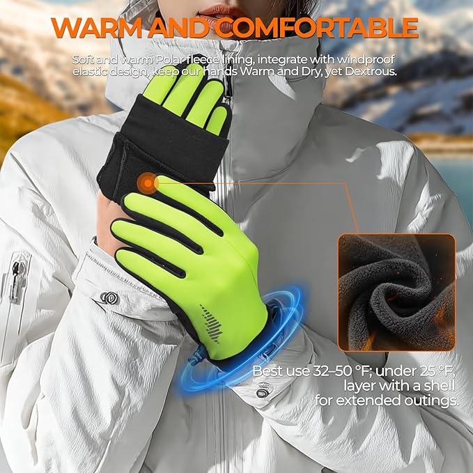 rivmount Winter Gloves Women Men, Cold Weather Touch Screen Liner Glove, Windproof 3-Layers, for Running, Cycling, Biking, Hiking, Driving