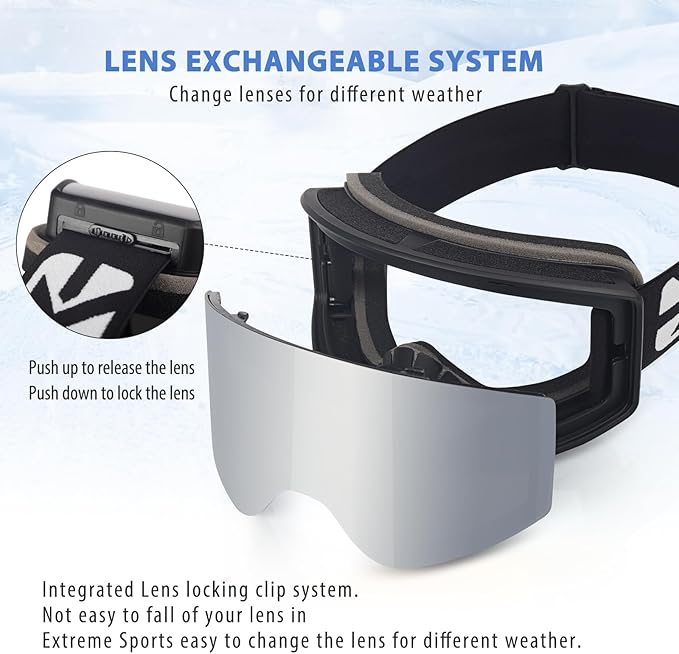 EXP VISION Ski/Snowboard Goggles Parent-child Snow Goggles Over Glasses for Men, Women Youth Kids