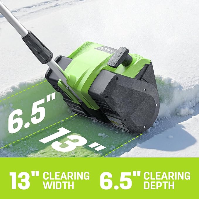 STEELITE Cordless Snow Shovel 12 Inch, 21V Battery Snow Shovel, 20-Feet Snow Throwing Distance, Plows 300lbs/Min Electric Snow Blower with Directional Plate, 4.0Ah Battery & Quick Charger Included