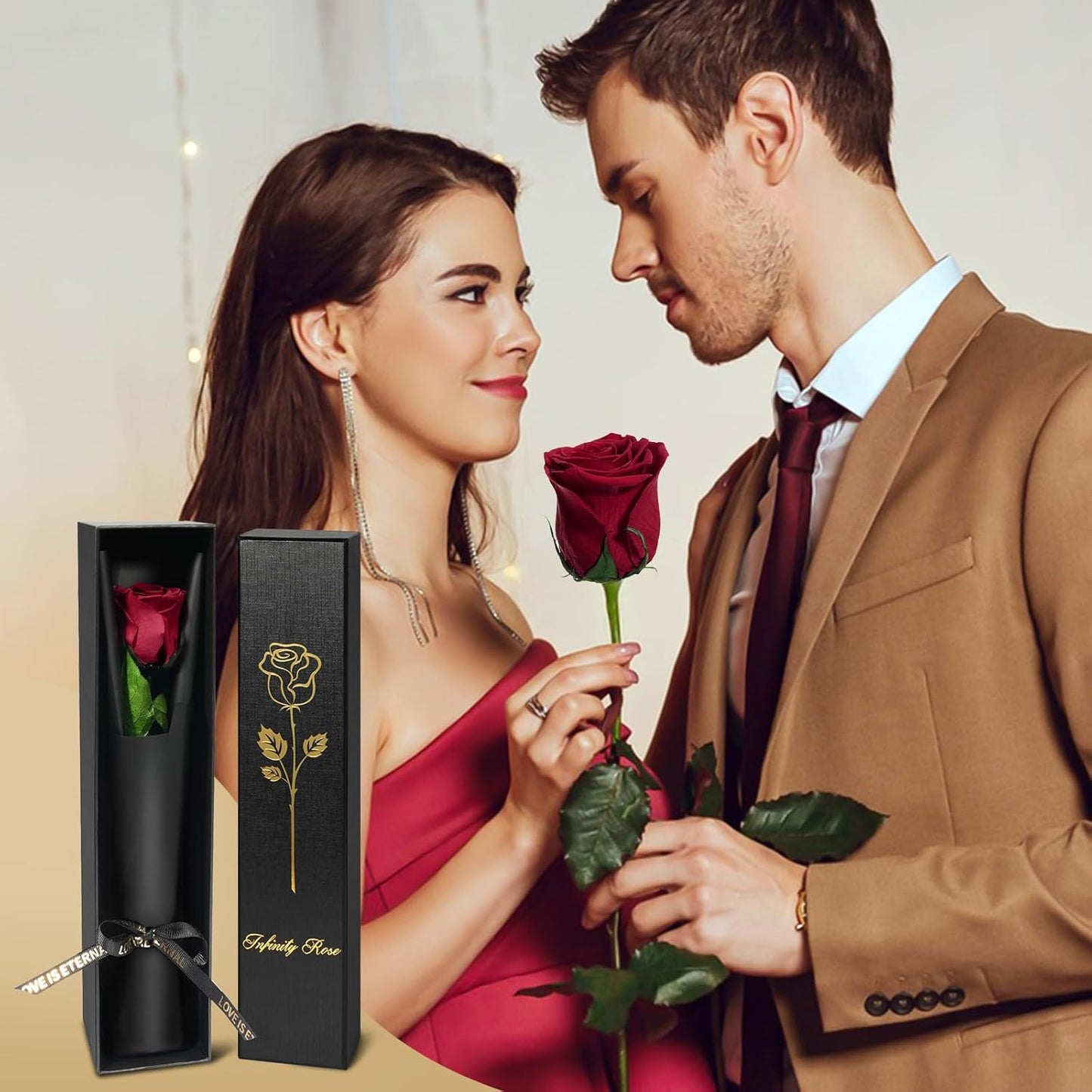 Yamonic Preserved Flower Rose Birthday Gifts for Women, Mothers Day Rose Flowers Gifts for Mom, Real Flower for Women, Grandma, Wife, Girlfriend Gifts for Christmas, Valentine's Day