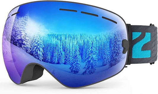 ZIONOR X Ski Goggles - OTG Snowboard Goggles Detachable Lens for Men Women Adult