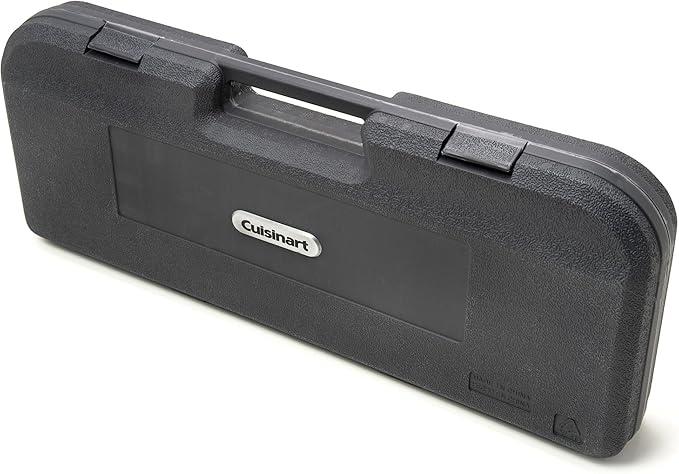 Cuisinart 13-Piece Wooden Handle Grill Tools Set, Grill Utensils Set BBQ Accessories, Durable Stainless Steel Spatula, Tongs, Cleaning Brush & More, Compact Case, Grilling Gifts for Men, CGS-W13