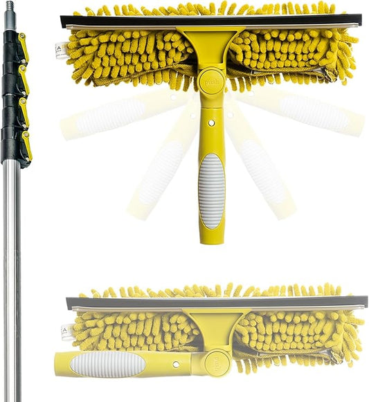DOCA Telescoping Pole 6-24 Ft - Extension Pole for Cleaning, Feather Duster, Window Washing Kit, Paint Roller, Window Squeegee - High Reach Extendable Kit for Indoor & Outdoor - Squeegee Scrubber
