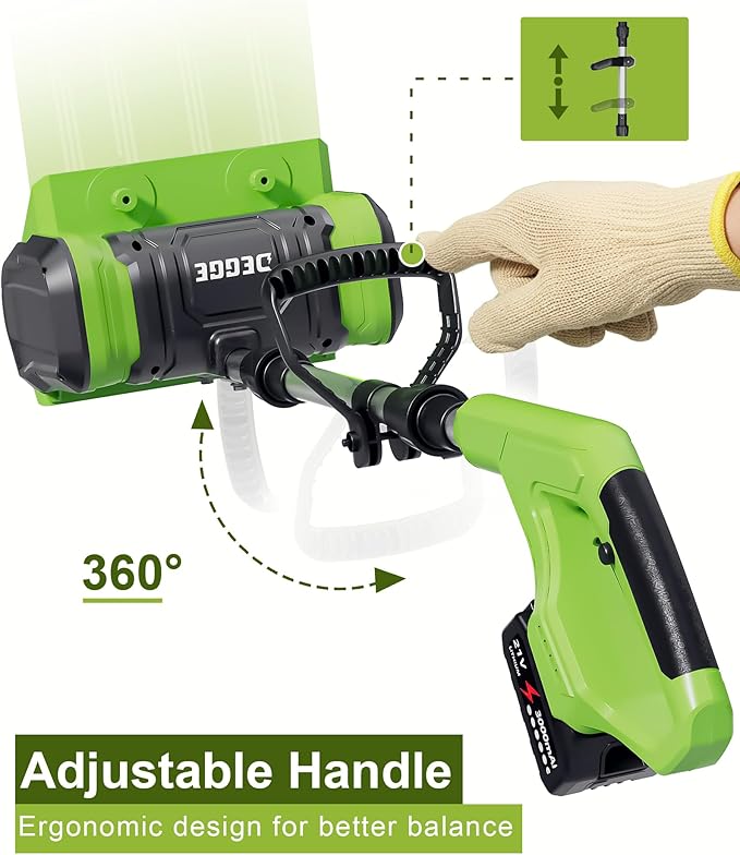 DEGGE Electric Cordless Snow Shovel, 2X 3.0Ah/ 21V/ 12-Inch Battery Snow Blower with Directional Plate & Adjustable Front Handle, Snow Removal for Driveway Sidewalk, Steps, Patio (Charger Included)