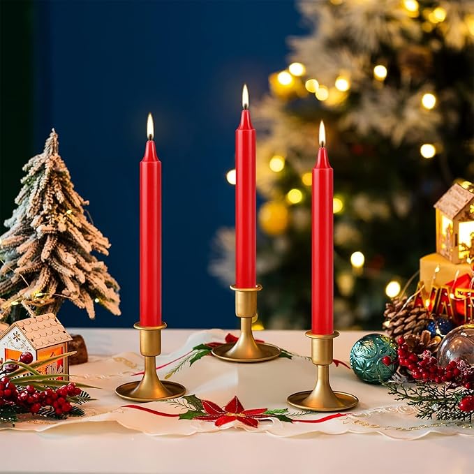 40pcs Candles for Christmas Tree - Decorations - Christmas Pyramids Carousel - 4 inch X 0.5 inch Diameter - 1.5 Hour Burn Time RED