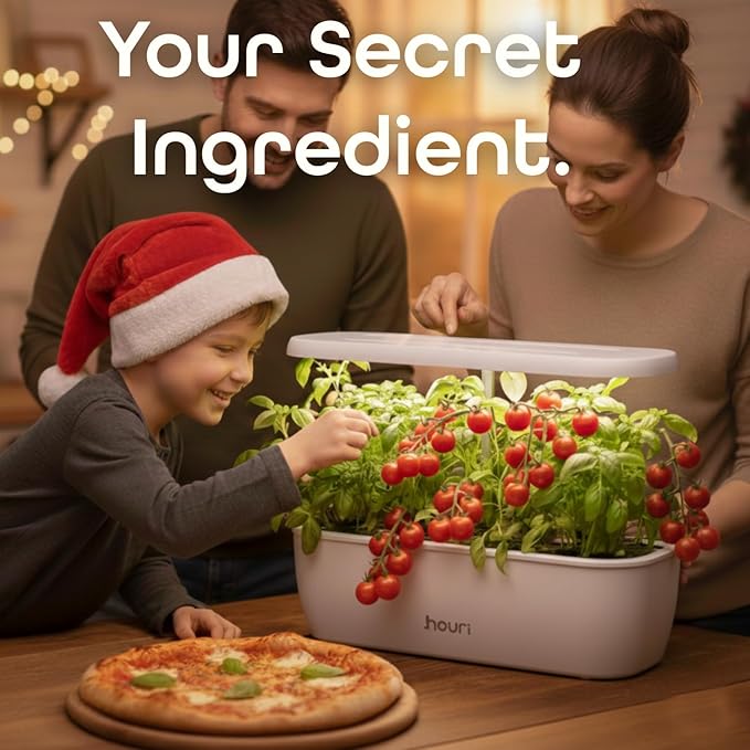 Nouri 12 Pod APP Smart Garden for Home Cooks with Heirloom Basil | Hydroponics Growing System Kit | LED Grow Lights | Indoor Gardening System | Herb Garden Planter Indoor Kit | Gifts for Women & Men