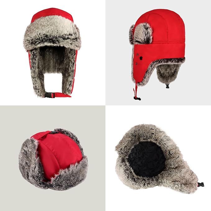 CHOK.LIDS Waterproof Winter Trappers Unisex Premium Strength Ushanka Ear Flap Chin Strap Cold Weather Outdoor