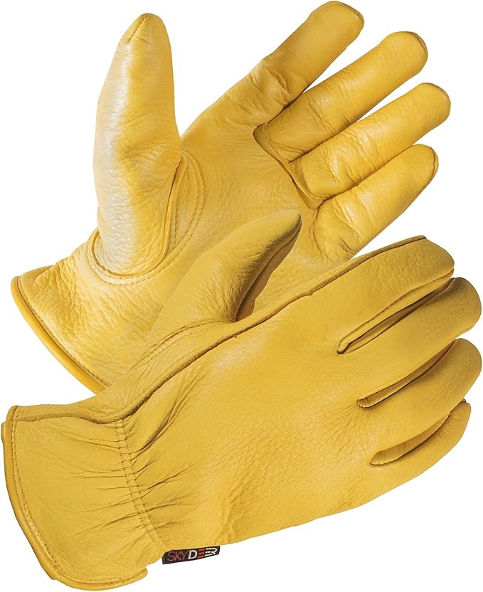 SKYDEER Full Deerskin Leather Winter Drive Work Gloves, Extra Soft 100G 3M Thinsulate, Thermal Insulated Gloves (SD2211T)