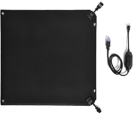 HeatTrak Heated Snow Melting Mat with Power Unit - Heated Outdoor Mats for Walkways - Electric Snow Melting Mats for Decks and Sidewalks - No-Slip Snow and Ice Melt Heated Sidewalk Mat (30” x 30")