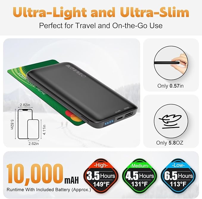 KOVNLO Heated Vest for Women With Battery Pack Included, Smart Button with Light-out Design, Electric Heated Jackets