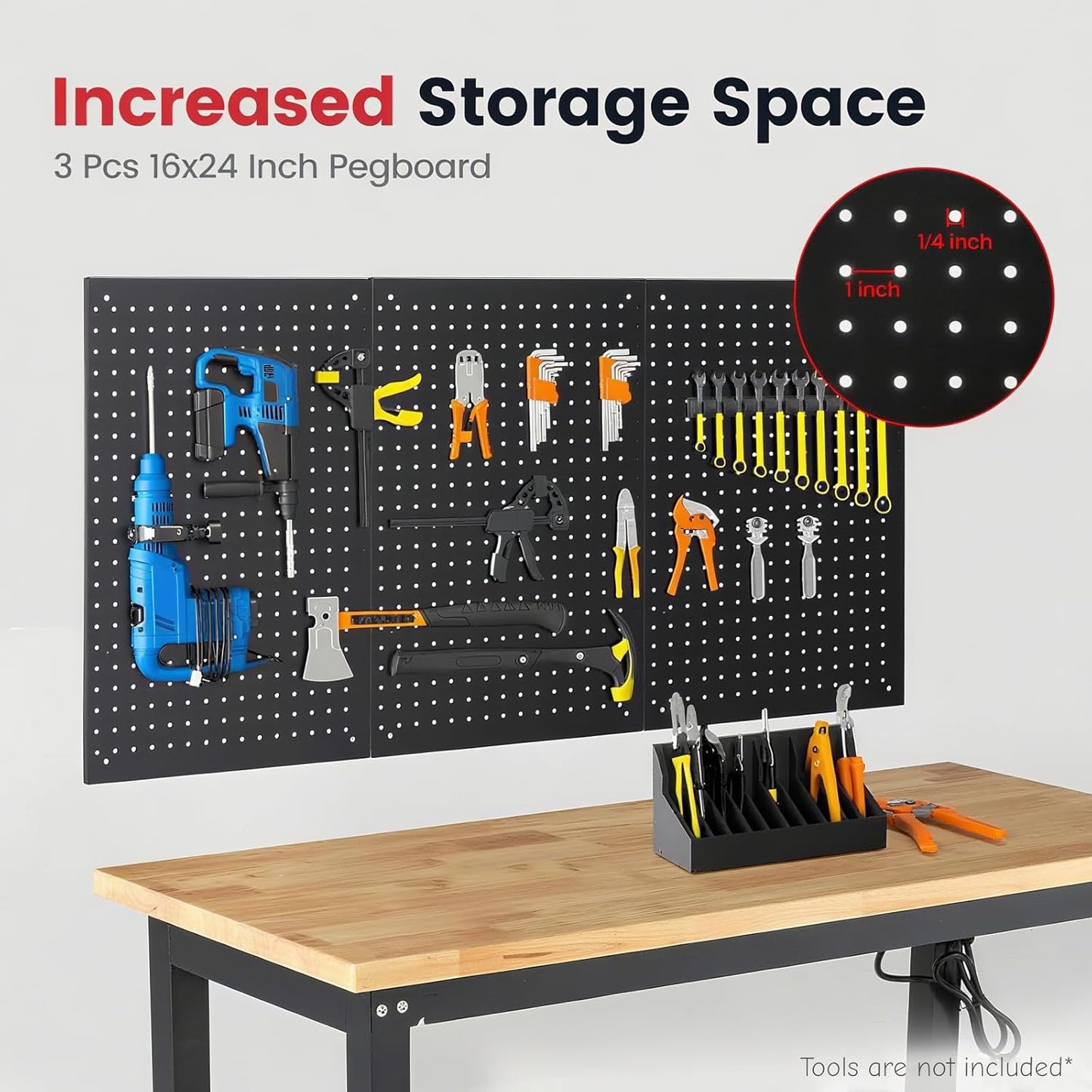 48 Inch Workbench for Garage Adjustable Height Work Bench with Under Table Shelf Pegboard Power Outlets Work Table for Woodworking, Home, Office, Workshop