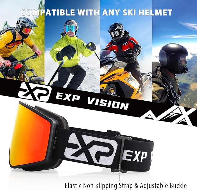 EXP VISION Ski/Snowboard Goggles Parent-child Snow Goggles Over Glasses for Men, Women Youth Kids