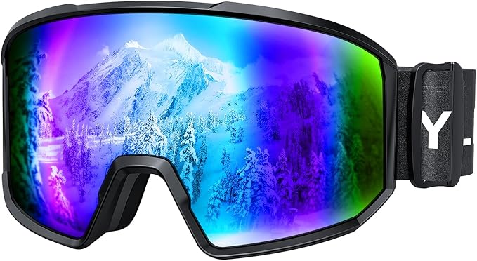 Ski Goggles for Men Women, OTG Snow Goggles, UV Protection Snowboard Goggles for Adult & Youth, Snowmobile, Sledding