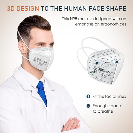N95 Mask NIOSH Approved 30-Pack, Particulate Respirator N95 Face Masks Universal Fit - Individually Wrapped
