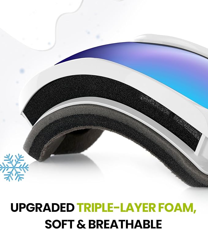 OutdoorMaster Kids Ski Goggles - Helmet Compatible Snow Goggles for Boys & Girls with 100% UV Protection