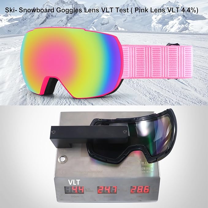 OULAIQI OTG Ski Goggles UV400 Anti-Fog Snowboard Glasses for Men Women Youth- Perfect for Skiing, Snowboarding,Winter Sports