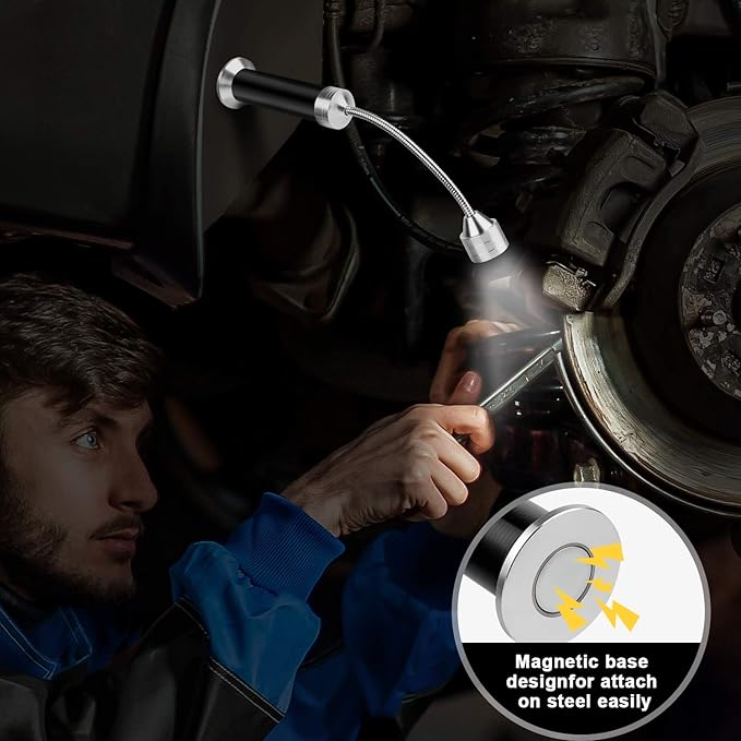 KOSIN Barbecue Grill Light Magnetic Base Super-Bright LED BBQ Lights-360 Degree Flexible Gooseneck, Gifts for Men Dad Boyfriend, Traeger Pit Boss Smoker Grill Accessories, Batteries Included-Pack of 2