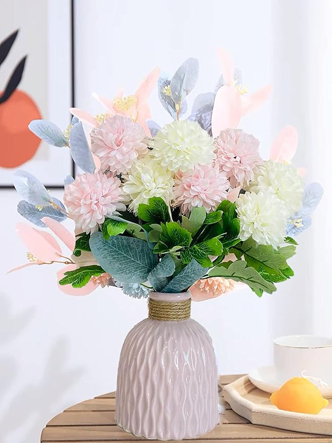 Artificial Flowers with Vase Flower Arrangements for Home Decoration