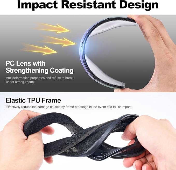 Odoland Snow Ski Goggles S2 Double Lens Anti-Fog OTG Windproof UV400 Eyewear for Men, Women and Youth-Skiing Snowboarding