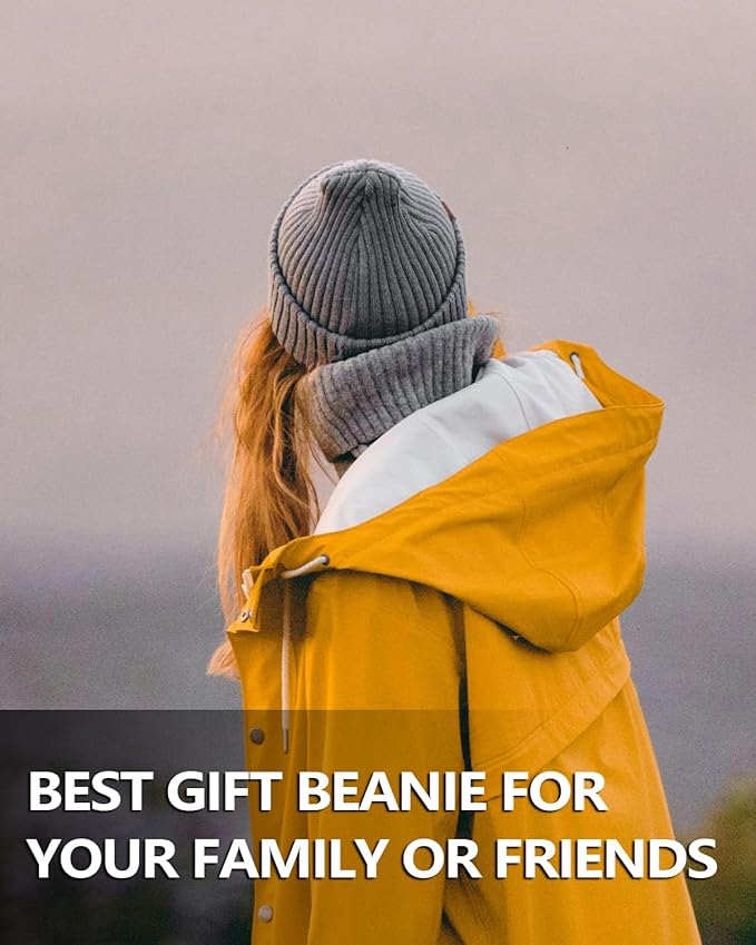 Zylioo Oversize Beanie Hats, XXL Big Size Ribbed Knit Cuffed Winter Hat for Cold Weather, Warm Skull Watch Cap