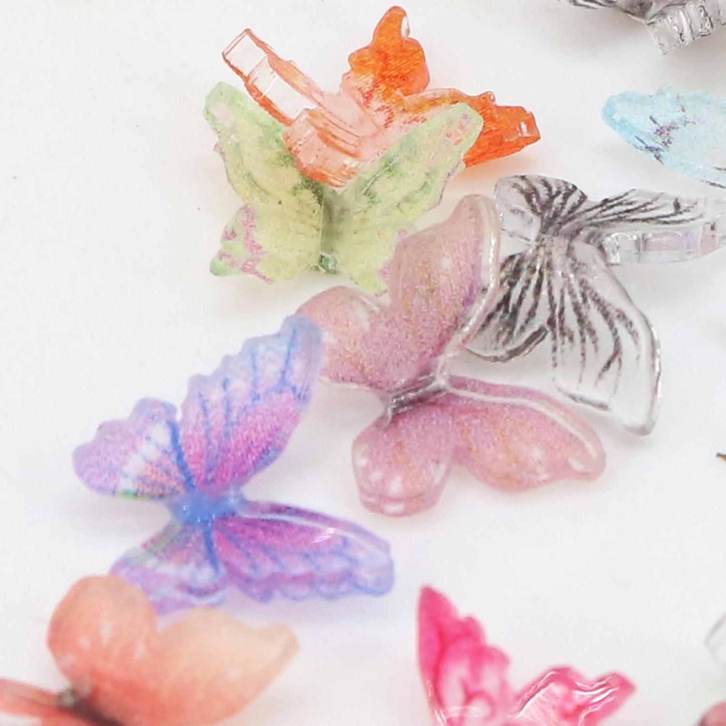 90Pcs Mini Resin Butterflies, Miniature Little Butterfy Decoration, Tiny Butterflies for DIY Crafts, Mini Resin Animals Figurines for Fairy Garden Micro Landscaping Decor