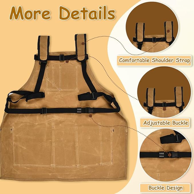 Urby Big and Tall Plus Size Work Apron: Flame Resistant Leather Welding Apron, Wood and Workshop Canvas. Butcher Rubber.