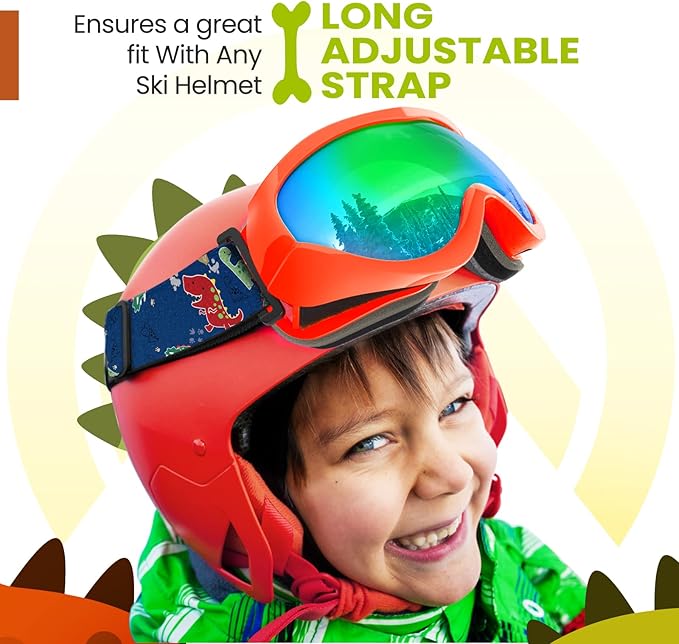 OutdoorMaster Kids Ski Goggles - Helmet Compatible Snow Goggles for Boys & Girls with 100% UV Protection