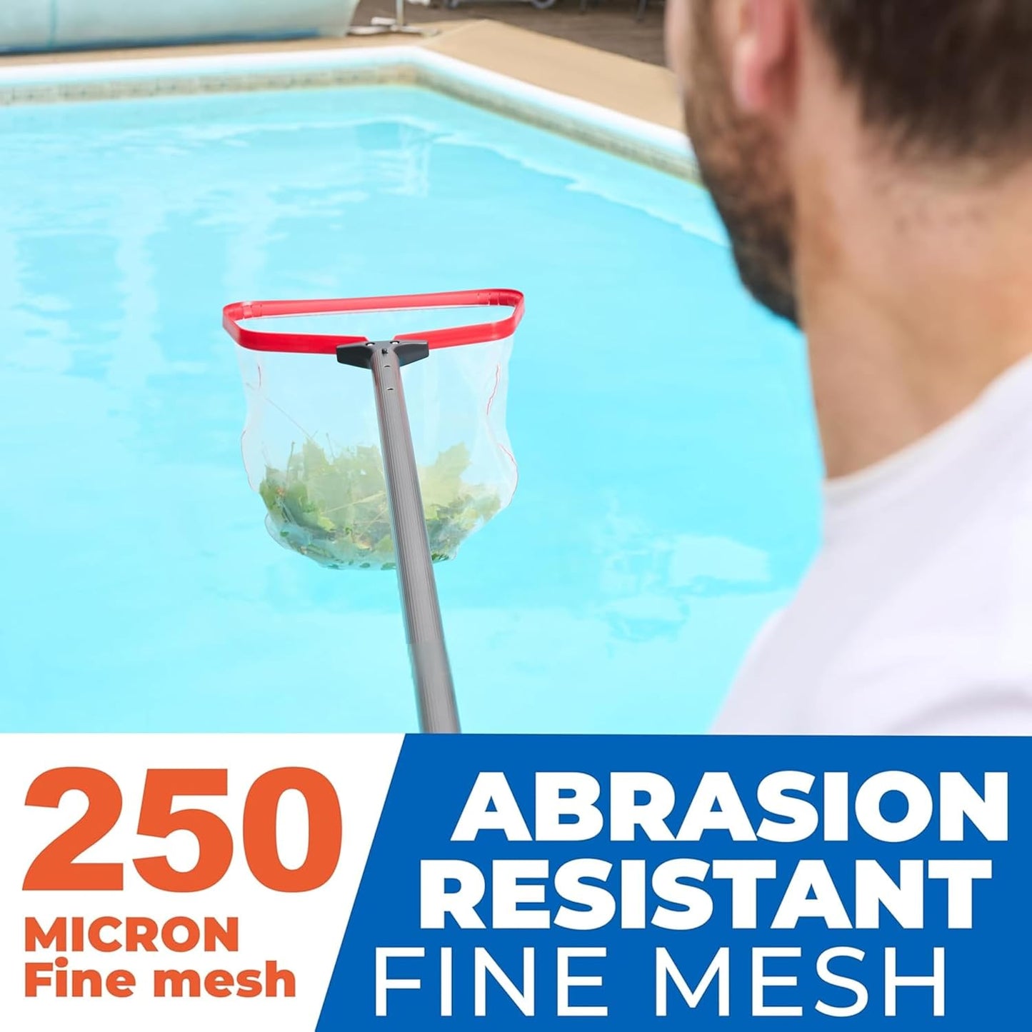 ProTuff 13" Spa Silt Net - 2 Year Unconditional Free Replacement - Heavy Duty Ultra Fine Mesh Silt & Sand Skimmer Cleans 3X Faster Than Vacuum - 13 inch Leaf Rake Bag for Pollen