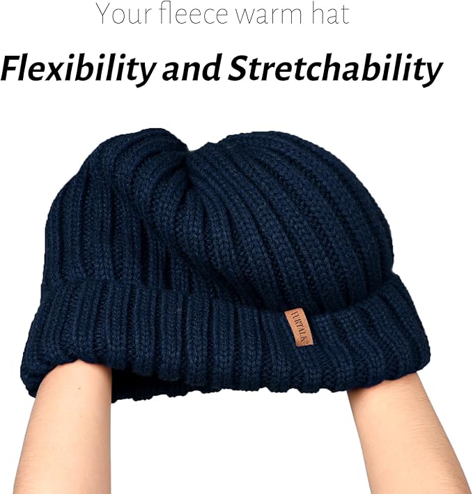 FURTALK Winter Hats for Women Fleece Lined Beanie Knit Chunky Womens Snow Cap