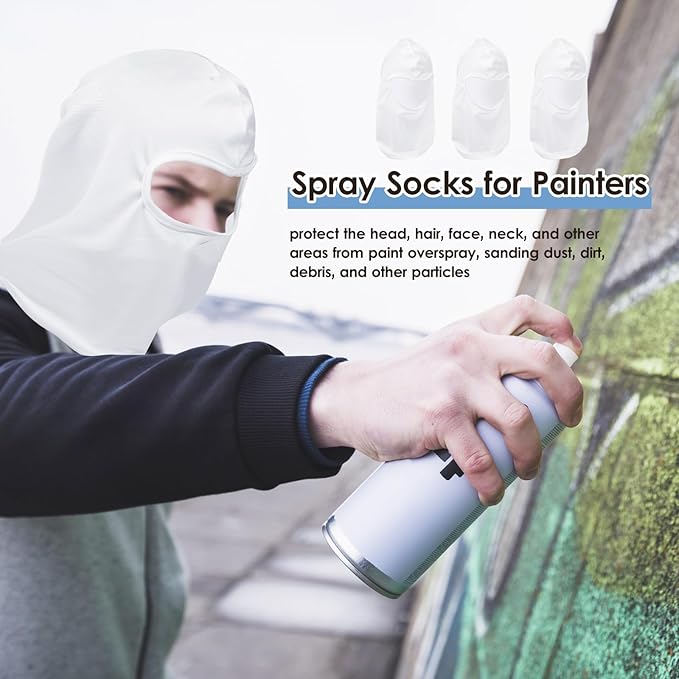 Painters Spray Socks Unisex Adult Painters Mask Painting Dust Hood Snug Soft Stretch Head Socks for Men