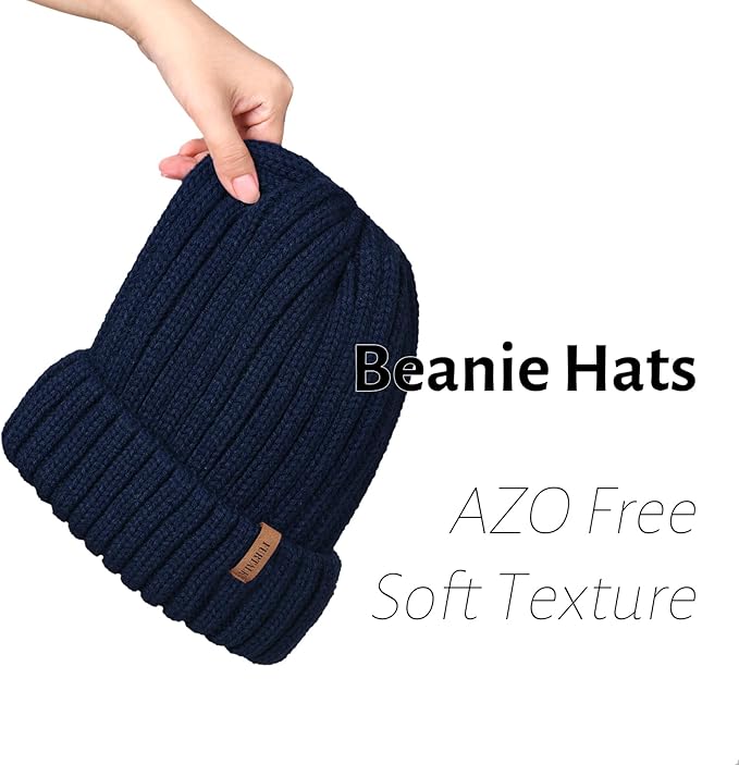 FURTALK Winter Hats for Women Fleece Lined Beanie Knit Chunky Womens Snow Cap