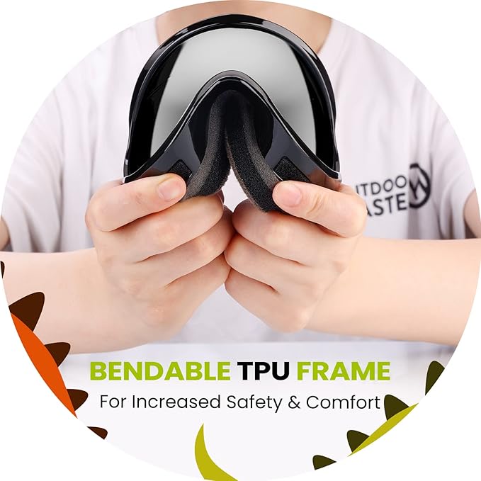 OutdoorMaster Kids Ski Goggles - Helmet Compatible Snow Goggles for Boys & Girls with 100% UV Protection
