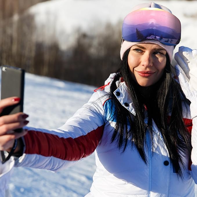 Civaner 4 Pieces Ski Snowboard Goggle Cover Sleeve Goggle Cover Microfiber Protective Lens Scratch Dust Protection for Travel